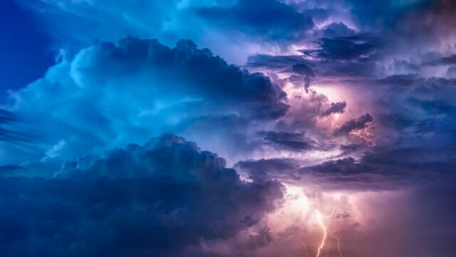 a storm and lightning
