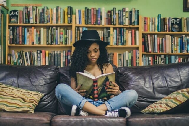 reading in a library