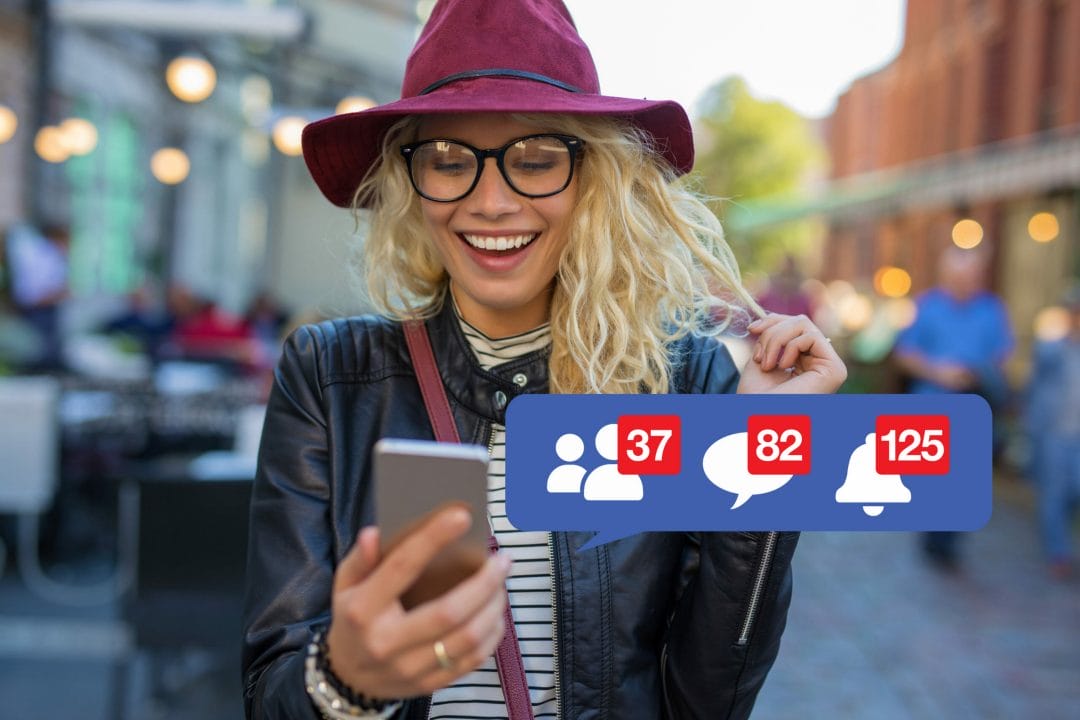 Woman,Excited,About,Getting,Attention,On,Social,Media